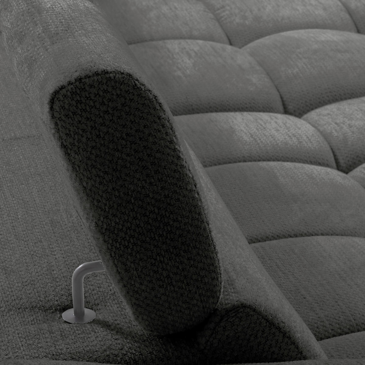 ECKSOFA  Webstoff Schwarz  - Schwarz, Design, Kunststoff/Textil (274/177cm) - Livetastic