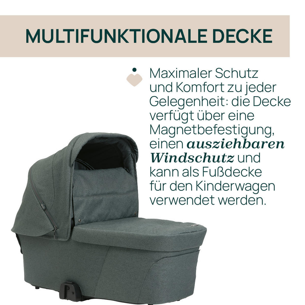 LIEGEWANNE - Grün, Basics, Textil (43/63/85cm) - Chicco