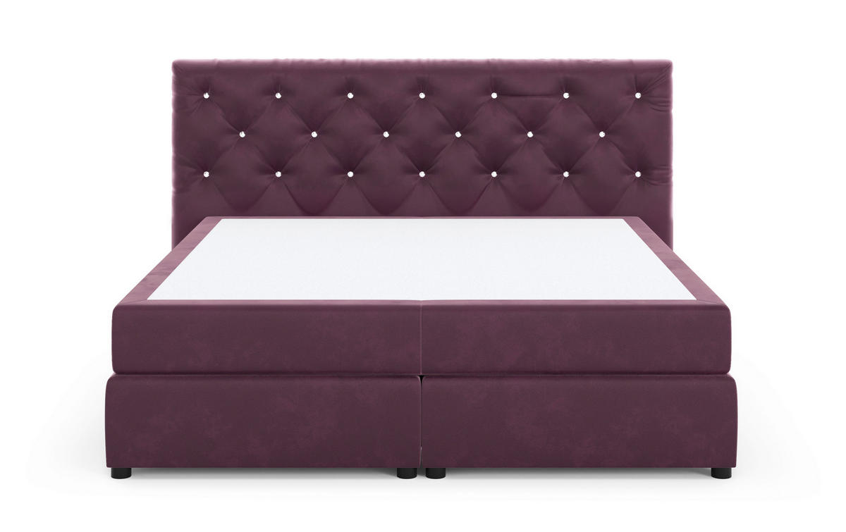 BOXSPRING KREVET 140/200 cm     ljubičasta  - ljubičasta/crna, tekstil/pločasti materijal (140/200cm) - MID.YOU