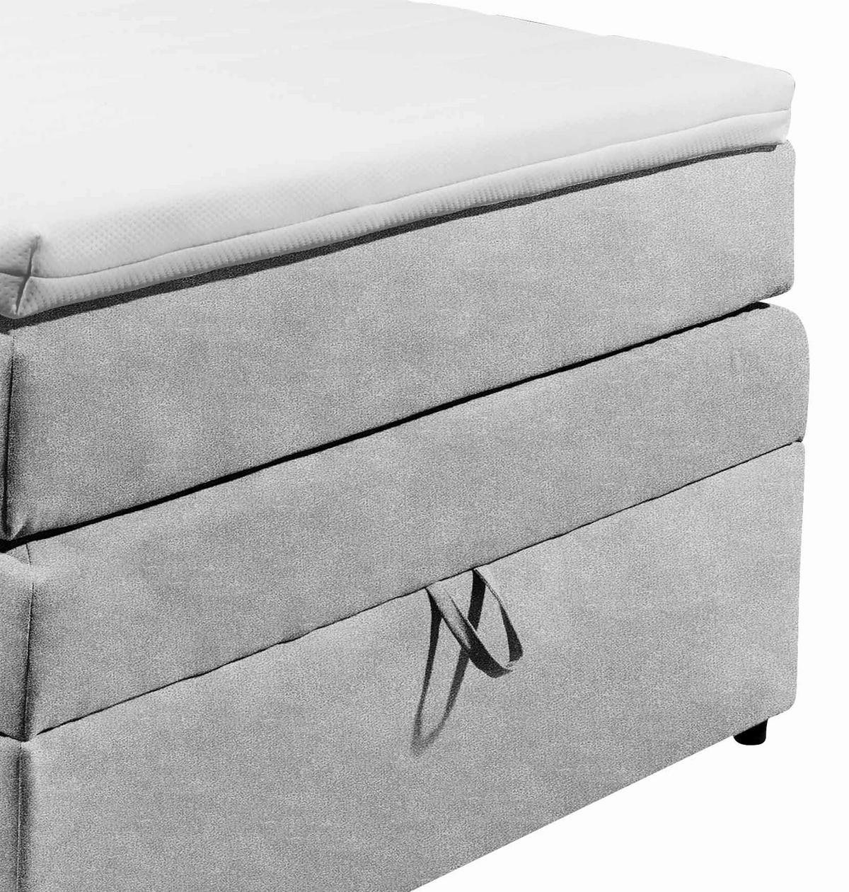 BOXSPRINGBETT 120/200 cm  in Silberfarben  - Silberfarben, Konventionell, Kunststoff (120/200cm) - MID.YOU