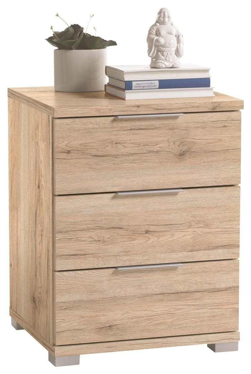 NOĆNI ORMARIĆ boje hrasta   - boje hrasta/boje kroma, Design, drvni materijal (46/61/42cm) - Boxxx