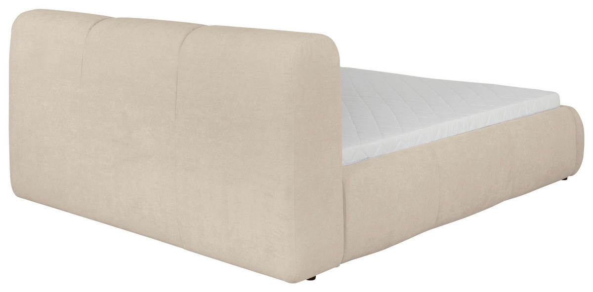 POLSTERBETT Lattenrost, Bettkasten 140/200 cm  in Beige  - Beige/Buchefarben, KONVENTIONELL, Holz/Kunststoff (140/200cm) - Boxxx