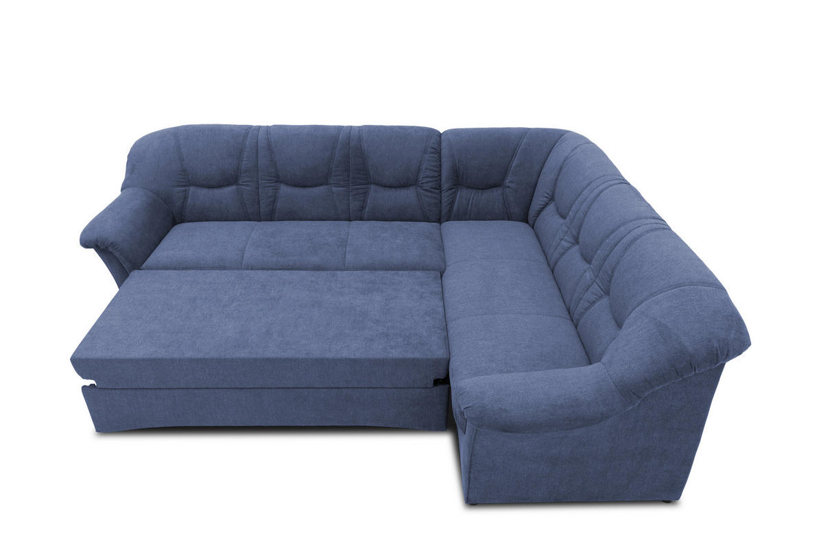 ECKSOFA Dunkelblau Mikrofaser  - Schwarz/Dunkelblau, KONVENTIONELL, Kunststoff/Textil (240/190cm) - MID.YOU