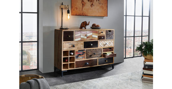 KOMMODE in 115/80/35 cm - Multicolor/Schwarz, LIFESTYLE, Keramik/Holz (115/80/35cm) - Landscape