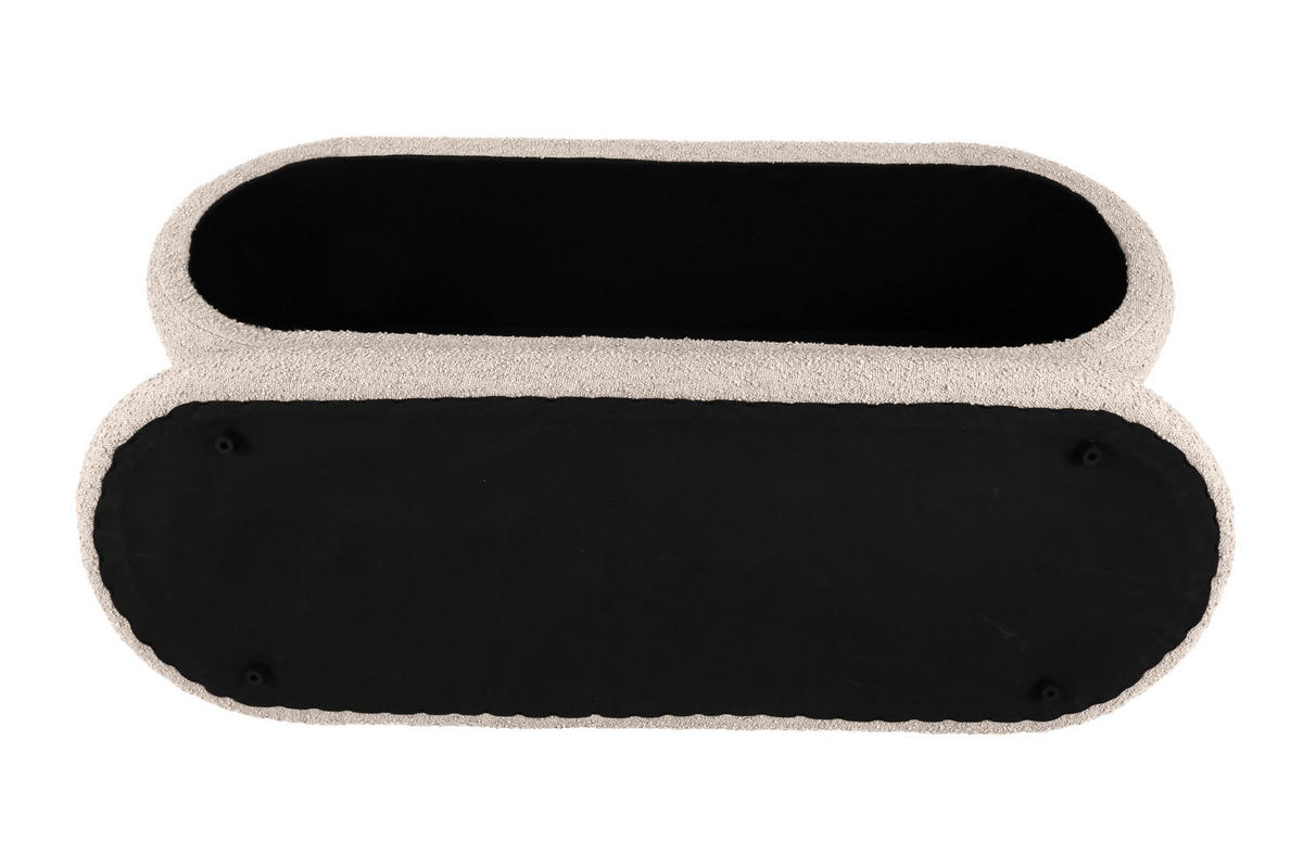 HOCKERBANK 130/48,5/47 cm Bouclé Creme Kiefer Sperrholz  - Creme, Trend, Holz/Textil (130/48,5/47cm) - Xora