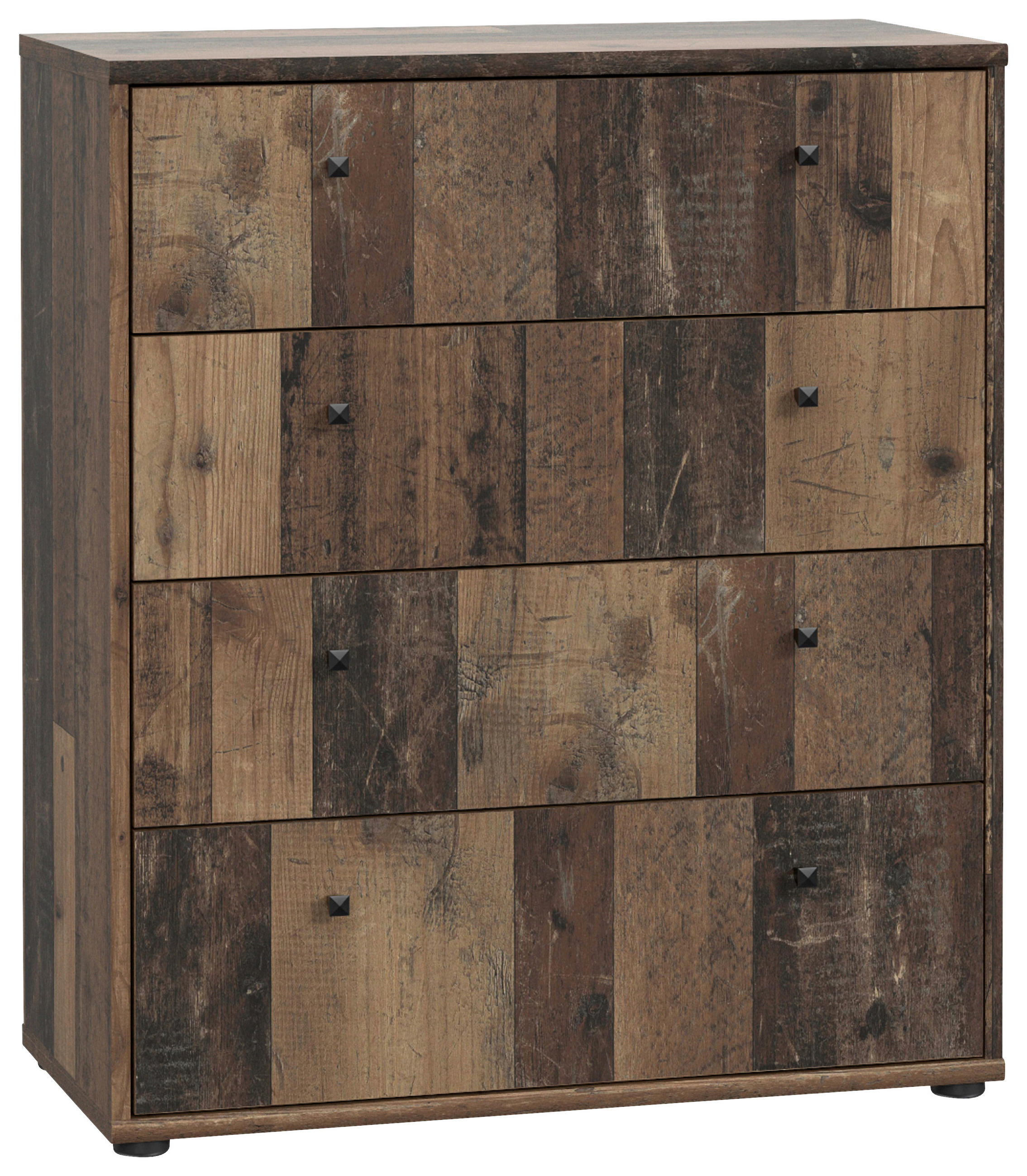 KOMMODE , 73,7/85,5/34,8 cm, 4 Schublade(n)  - Dunkelbraun/Graubraun, Design, Holzwerkstoff/Kunststoff (73,7/85,5/34,8cm)