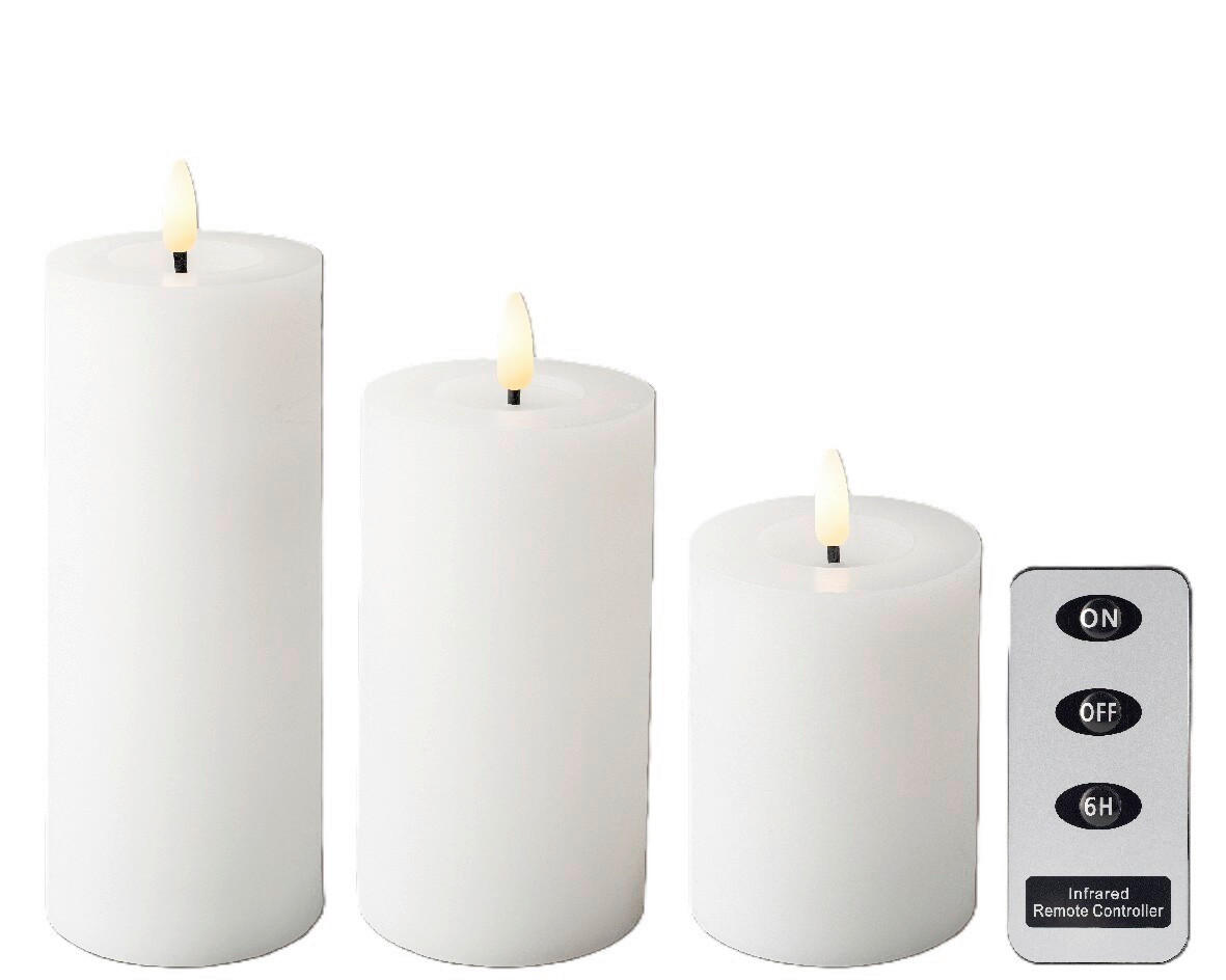 LED-KERZE  - Weiß, Basics, Kunststoff/Paraffin - Ambia Home