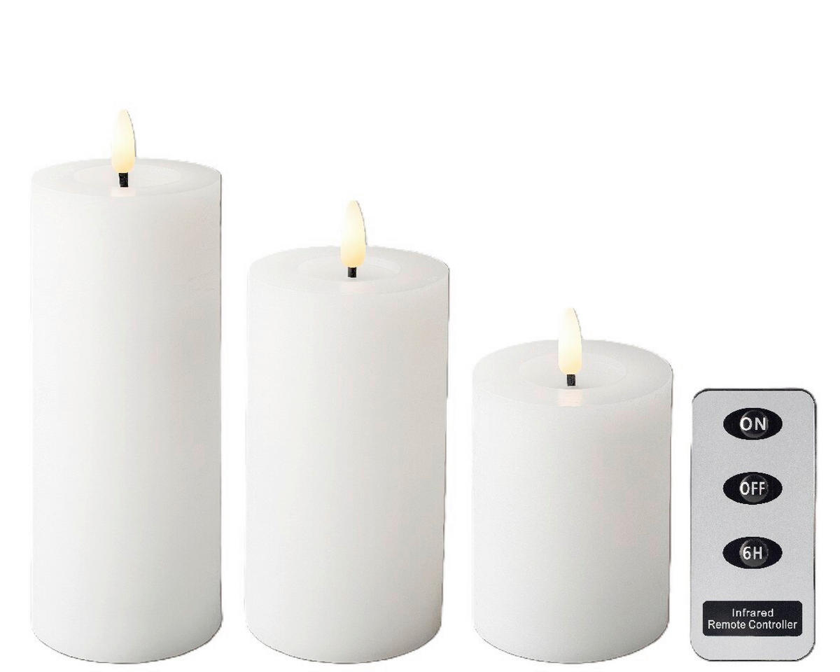 LED-KERZE  - Weiß, Basics, Kunststoff/Paraffin - Ambia Home