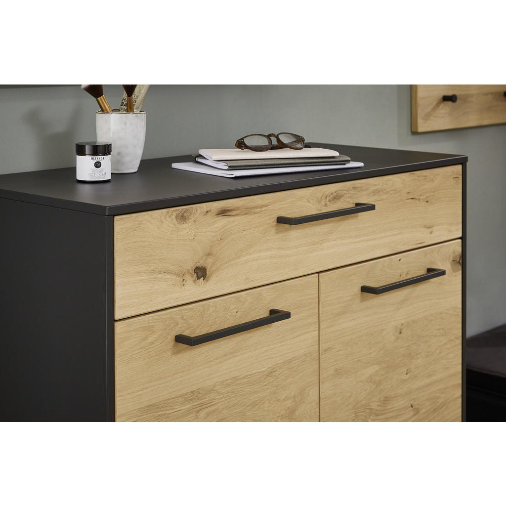 Thumbnail - Dieter Knoll Garderobe, Holz, 7-teilig, Balkeneiche, furniert, 275x193x40 cm, Goldenes M, Made in Germany, DGM-Klimapakt...