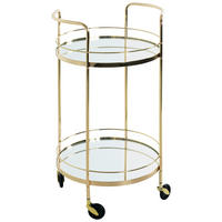 SERVIERWAGEN Messingfarben  - Messingfarben, Trend, Glas/Kunststoff (48/48/80cm)