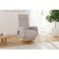 RELAXSESSEL Flachgewebe Aufstehhilfe    - Greige/Eichefarben, KONVENTIONELL, Holz/Textil (71/110/82cm) - Sit & More