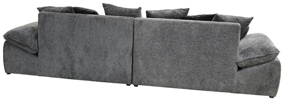 BIGSOFA Chenille Anthrazit  - Anthrazit/Schwarz, Trend, Textil (310/76-90/124cm) - MID.YOU