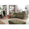 ECKSOFA in Mikrofaser Olivgrün  - Chromfarben/Beige, Design, Textil/Metall (200/229cm) - Pure Home Lifestyle