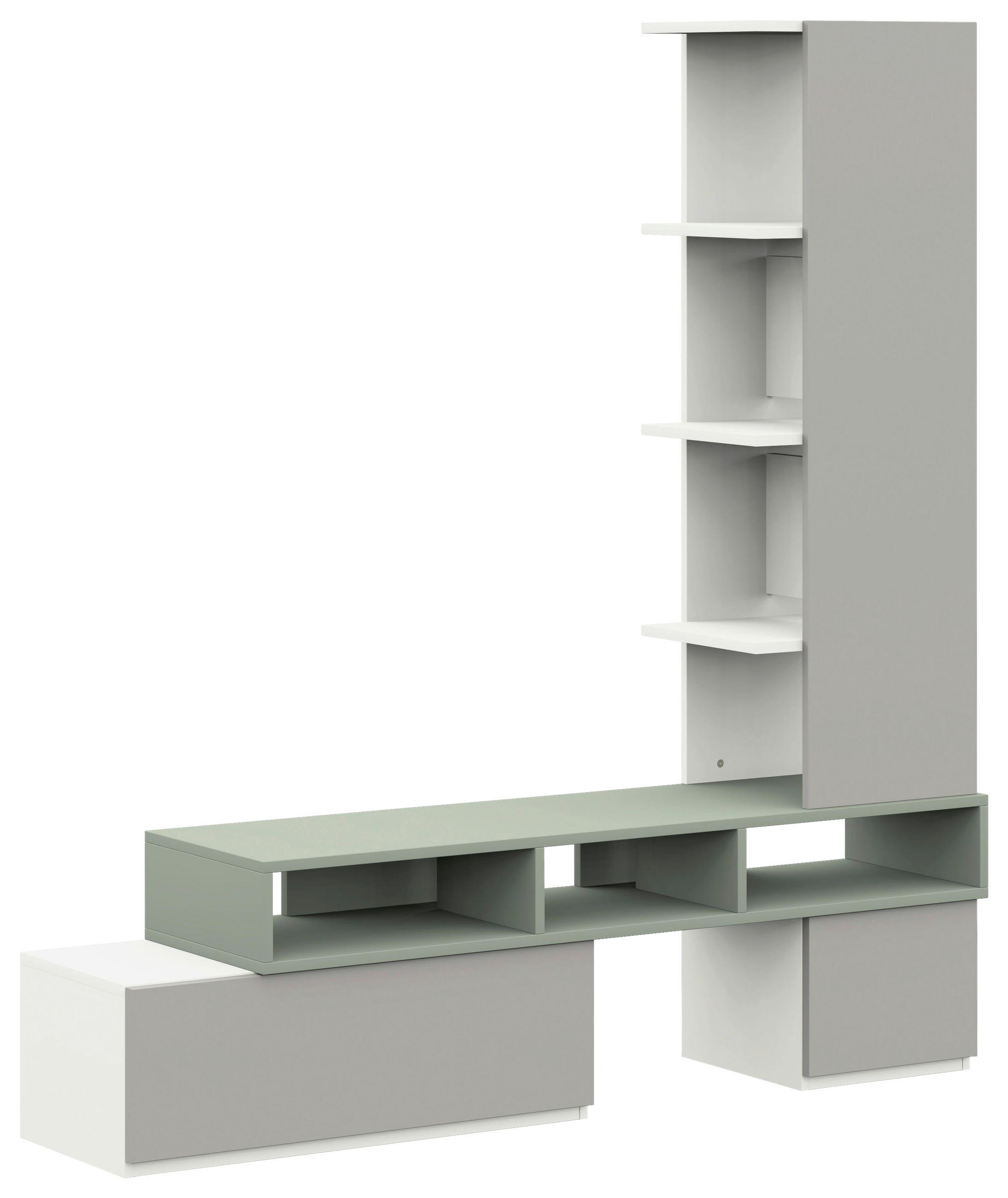 TV-ELEMENT - Salbeigrün/Weiß, KONVENTIONELL, Holzwerkstoff (150-195/178,8/36cm) - Cantus