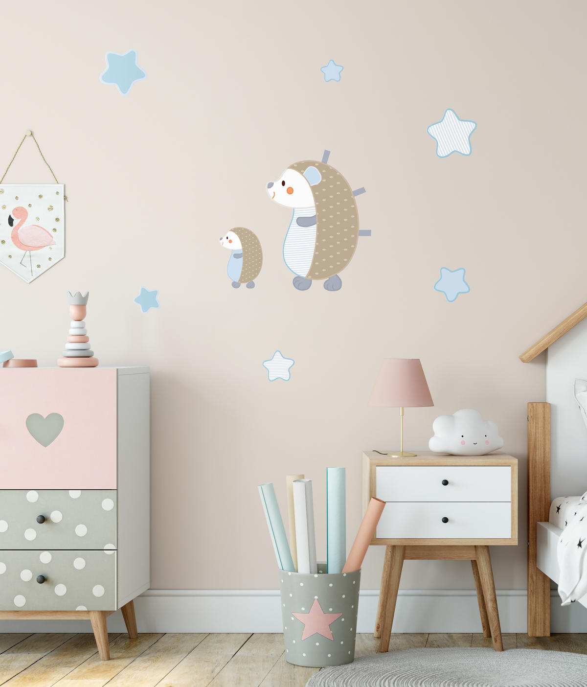 NALJEPNICA DEKORATIVNA          - svijetlo smeđa/pastelno plava, Basics, plastika - My Baby Lou