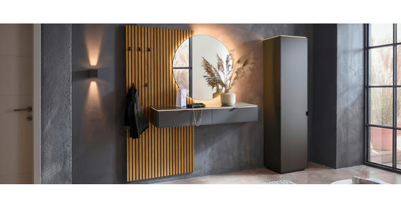 GARDEROBE  in 270,5/200/40 cm  - Anthrazit/Naturfarben, Design, Glas/Holz (270,5/200/40cm) - Dieter Knoll