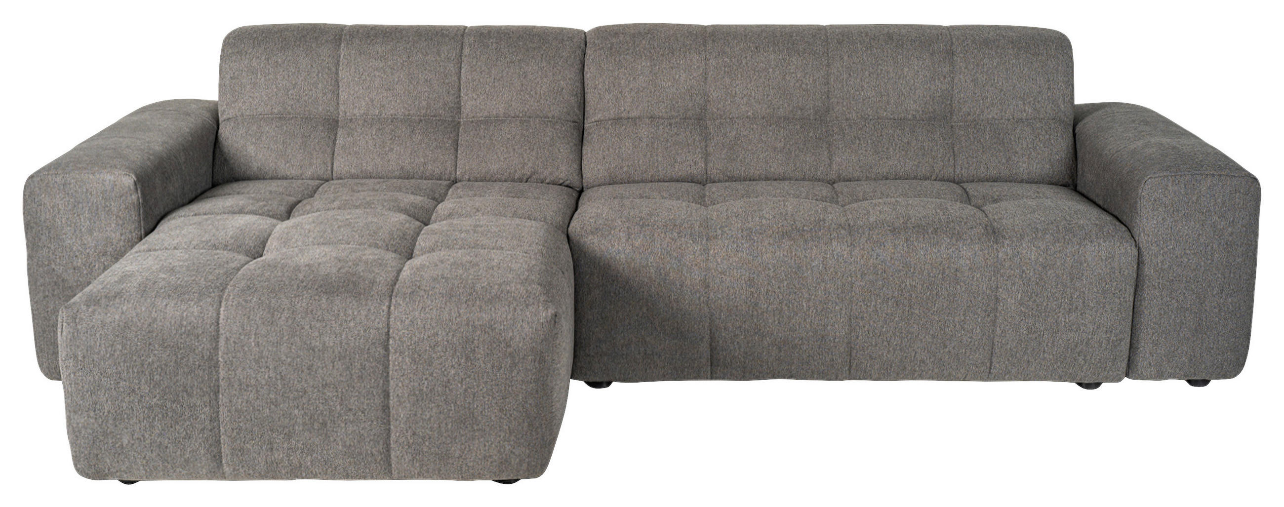 ECKSOFA Dunkelgrau Webstoff  - Dunkelgrau/Schwarz, KONVENTIONELL, Kunststoff/Textil (295/157cm) - Carryhome
