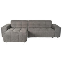 ECKSOFA Dunkelgrau Webstoff  - Dunkelgrau/Schwarz, KONVENTIONELL, Kunststoff/Textil (295/157cm) - Carryhome