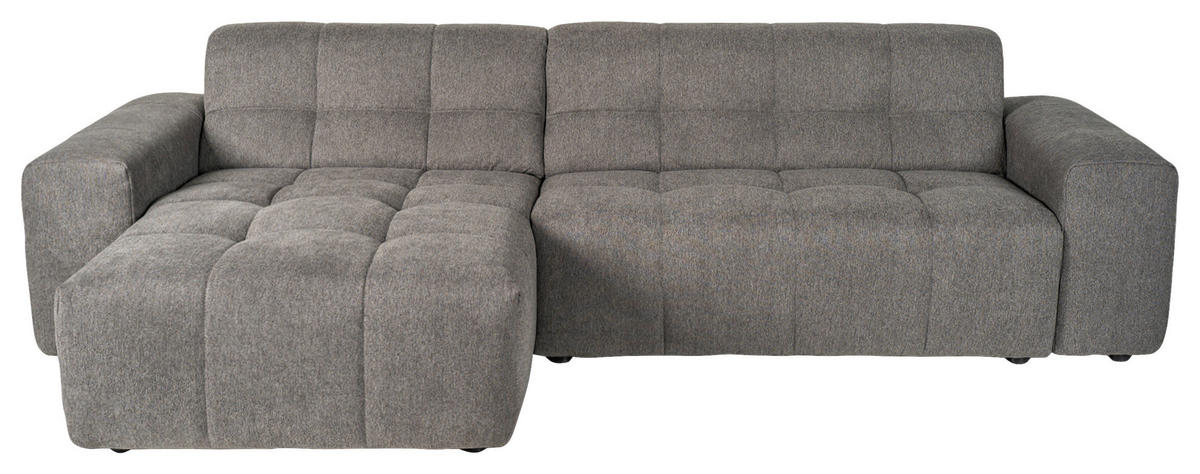 ECKSOFA Dunkelgrau Webstoff  - Dunkelgrau/Schwarz, KONVENTIONELL, Kunststoff/Textil (295/157cm) - Carryhome