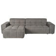 ECKSOFA Dunkelgrau Webstoff Rücken echt  - Dunkelgrau/Schwarz, KONVENTIONELL, Kunststoff/Textil (295/157cm) - Carryhome