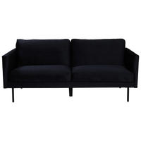2-SITZER-SOFA in Samt Schwarz  - Schwarz, Design, Textil/Metall (180/78/80cm) - Livetastic