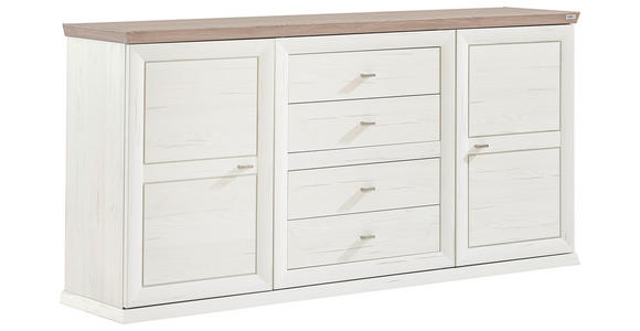 SIDEBOARD Grau, Weiß Einlegeböden  - Weiß/Grau, LIFESTYLE, Holzwerkstoff/Metall (180/89/43cm) - Hom`in