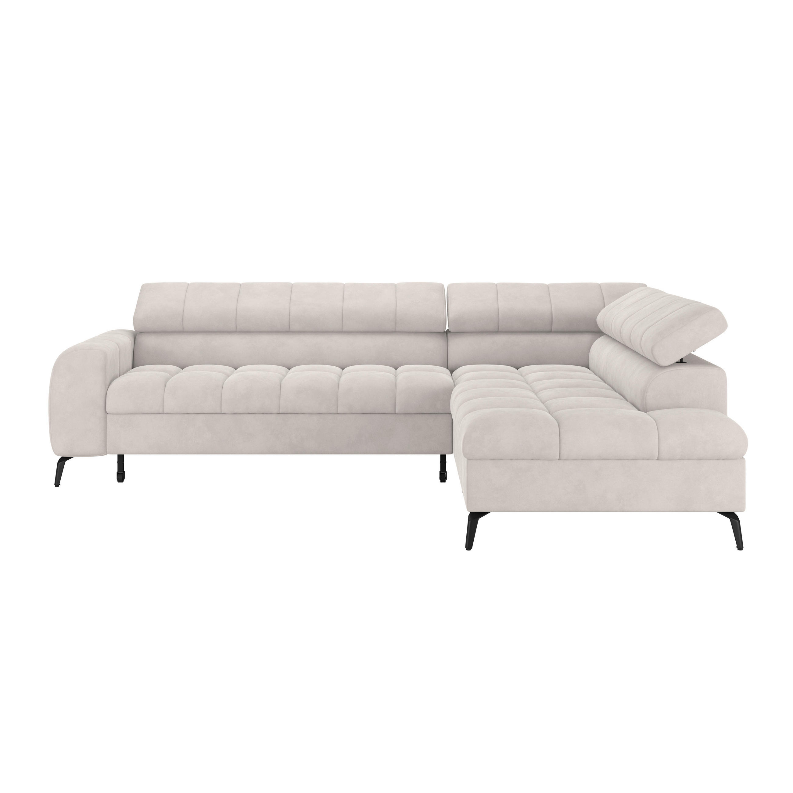 ECKSOFA in Weiss  - Weiss/Schwarz, Trend, Kunststoff/Textil (261/203cm) - Livetastic
