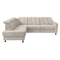 ECKSOFA in Chenille Beige  - Beige/Schwarz, Modern, Textil/Metall (198/270cm) - Livetastic