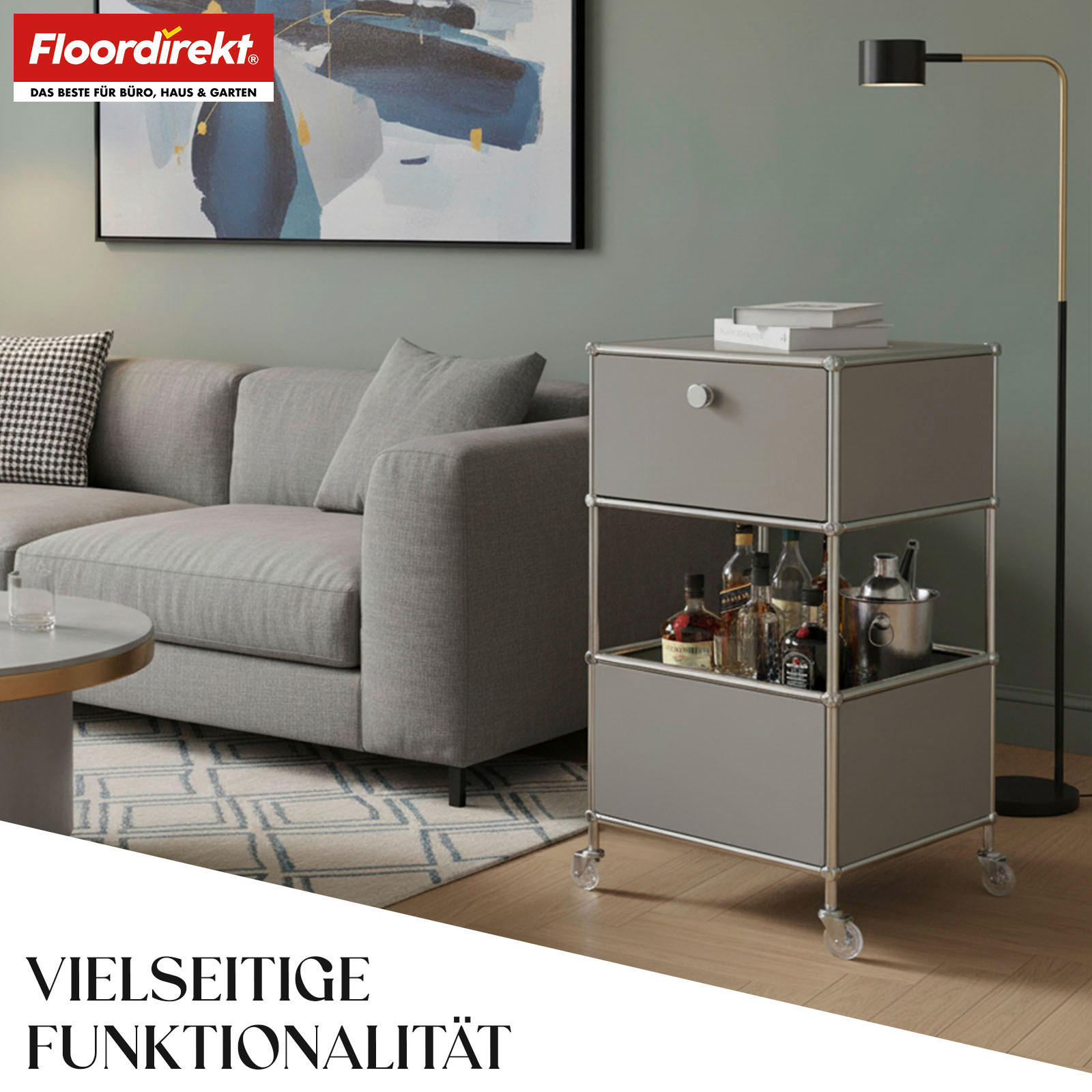 REGAL Grau  - Grau, Basics, Metall (40/69/40cm) - Floordirekt