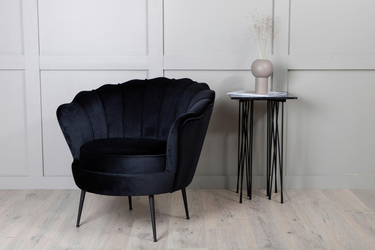SESSEL in Schwarz  - Schwarz, Design, Textil/Metall (83/76/77cm) - Livetastic