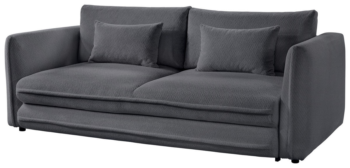SCHLAFSOFA  mit Liegefunktion, Rücken echt Struktur Dunkelgrau  - Dunkelgrau/Schwarz, KONVENTIONELL, Kunststoff/Textil (237/94/117cm) - Carryhome