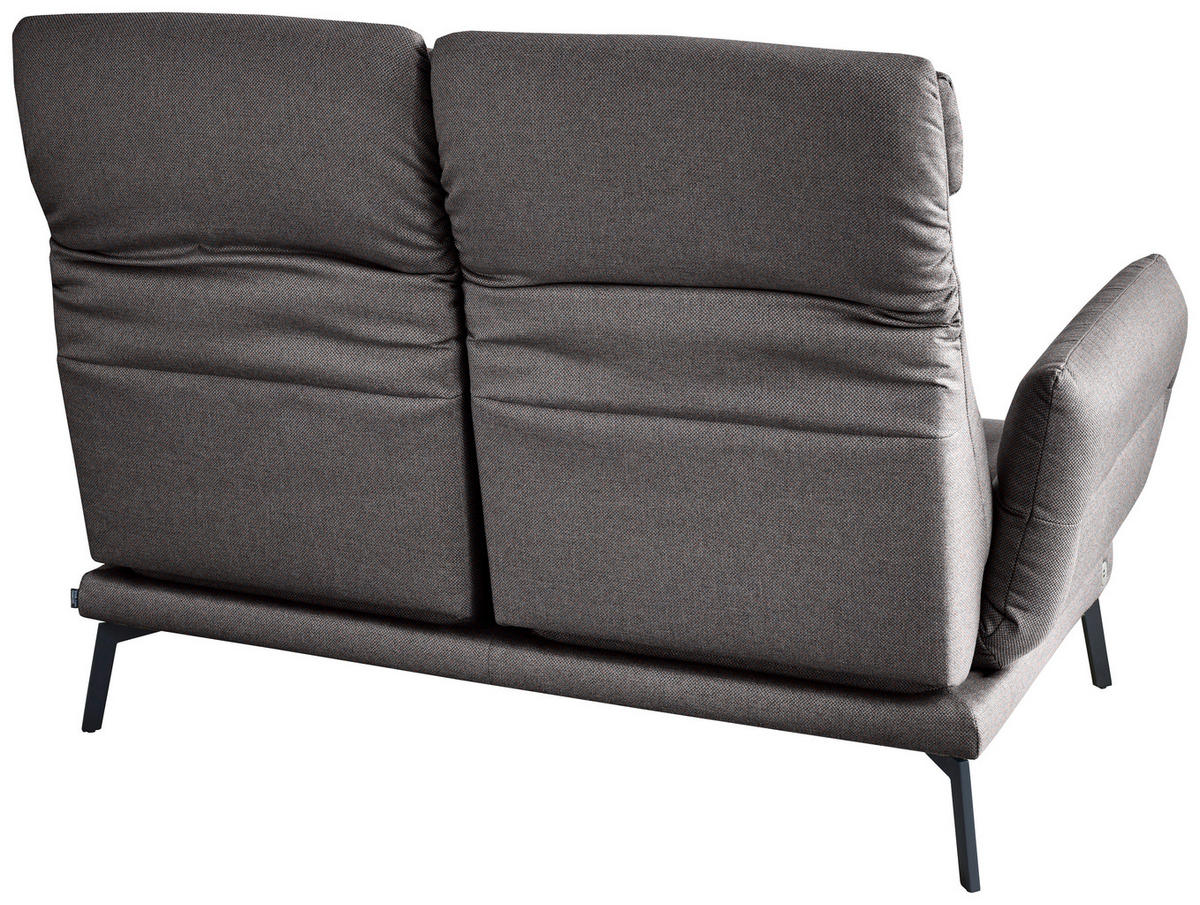 2-SITZER-SOFA Flachgewebe Dunkelbraun  - Dunkelbraun/Schwarz, Design, Textil/Metall (178-226/83-113/96-177cm) - Dieter Knoll