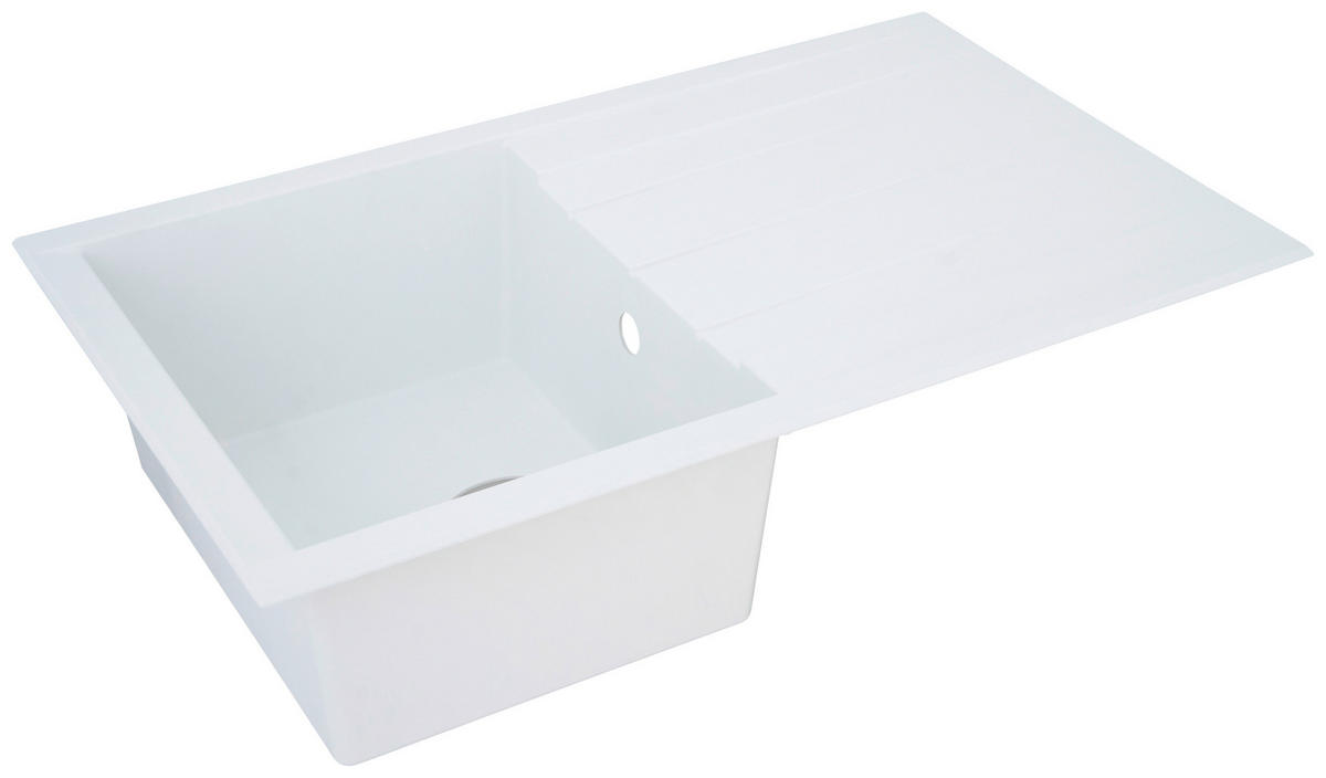 SPÜLE 1712HOUSTON80X50W  - Weiß, Trend, Glas/Kunststoff (80/21/50cm) - Respekta