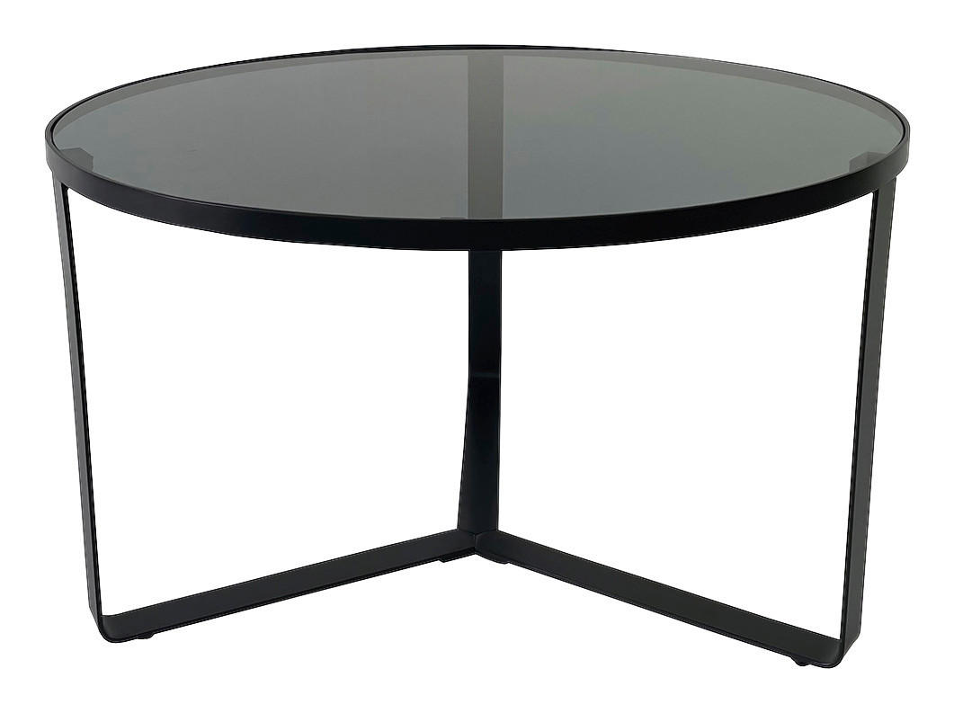 COUCHTISCH ESG 70/70/42 cm rund Grau, Schwarz  - Schwarz/Grau, Design, Glas/Metall (70/70/42cm) - Novel