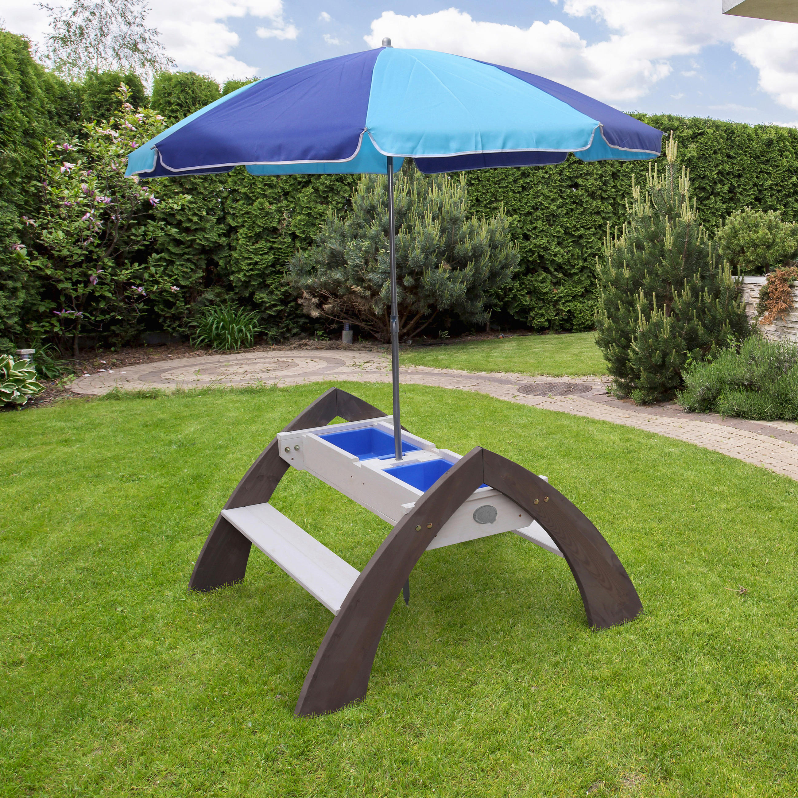 SAND- UND WASSERTISCH Holz Grau, Weiß  - Weiß/Grau, KONVENTIONELL, Holz/Kunststoff (119/65/98cm) - Ambia Garden