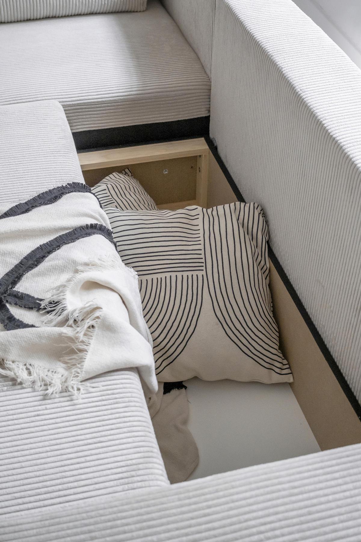 ECKSOFA  in Cord Beige  250/156 cm  - Beige/Schwarz, Design, Kunststoff/Textil (250/156cm) - MID.YOU