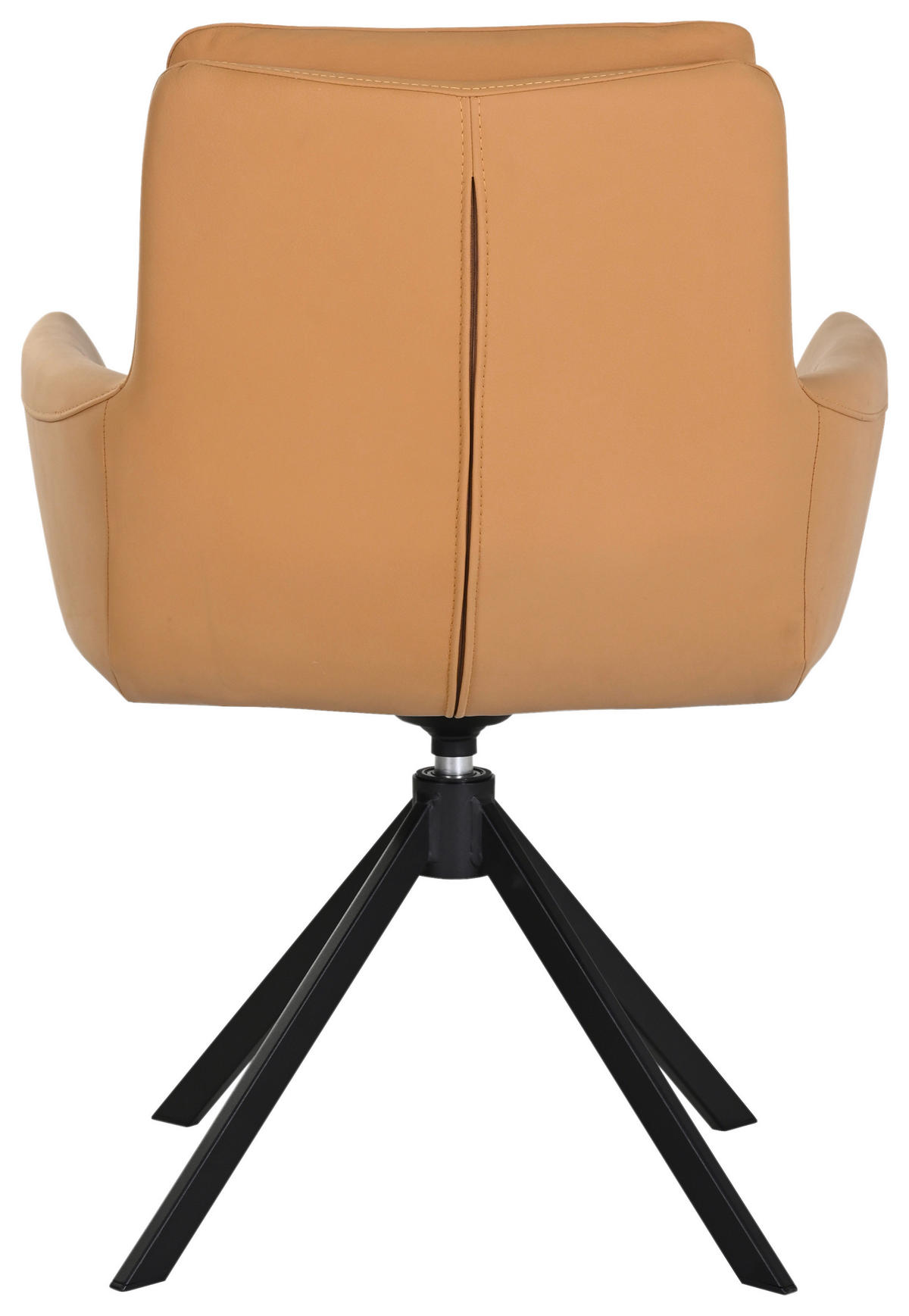 ARMLEHNSTUHL  in Stahl Echtleder pigmentiert  - Dunkelgelb/Schwarz, Design, Leder/Metall (62,5/89/66,5cm) - Dieter Knoll