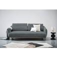 SCHLAFSOFA  mit Stoffauswahl, Liegefunktion, Schlafen auf Sitzhöhe, Rücken echt Chenille Dunkelgrau  - Dunkelgrau/Schwarz, KONVENTIONELL, Textil/Metall (228/75/98cm) - Carryhome