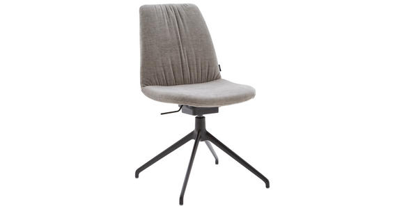 STUHL in Stahl Flachgewebe Metall, Textil - Taupe, Design, Textil/Metall (46/85-88/55cm) - Johann Jakob