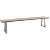 SITZBANK 180/45/40 cm Edelstahlfarben, Wildeiche Wildeiche  - Wildeiche/Edelstahlfarben, ROMANTIK / LANDHAUS, Holz/Metall (180/45/40cm) - Waldwelt