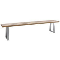 SITZBANK 180/45/40 cm Edelstahlfarben, Wildeiche Wildeiche  - Wildeiche/Edelstahlfarben, ROMANTIK / LANDHAUS, Holz/Metall (180/45/40cm) - Waldwelt