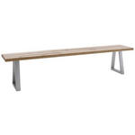 SITZBANK 180/45/40 cm Edelstahlfarben, Wildeiche Wildeiche  - Wildeiche/Edelstahlfarben, ROMANTIK / LANDHAUS, Holz/Metall (180/45/40cm) - Waldwelt