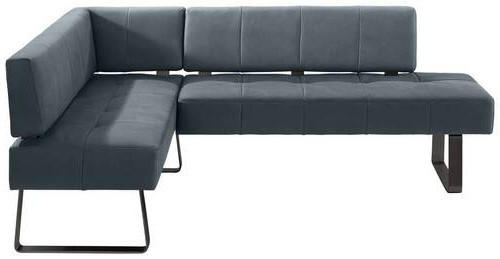 ECKBANK 165/227 cm Mikrofaser Schwarz, Dunkelblau, Blaugrau   - Blaugrau/Schwarz, Design, Textil/Metall (165/227cm) - Moderano