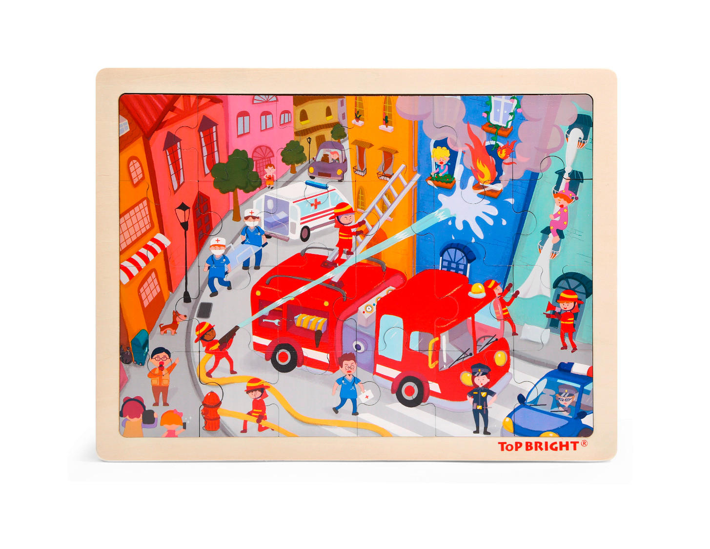 PUZZLE - viacfarebná/modrá, Basics, kompozitné drevo (30/22,5/0,8cm) - My Baby Lou
