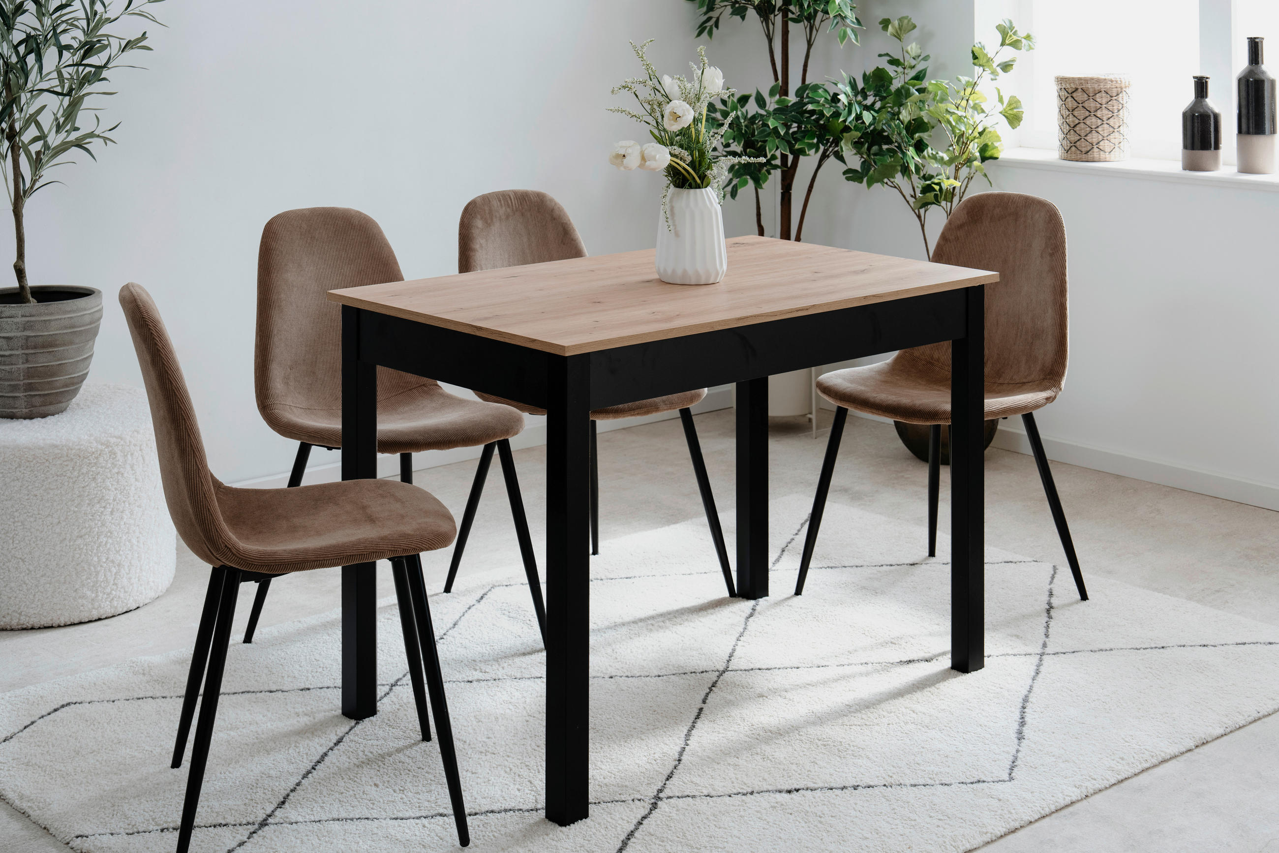 ESSTISCH in Holzwerkstoff 110/67/76 cm   - Schwarz/Eiche Artisan, Modern, Holzwerkstoff (110/67/76cm) - MID.YOU