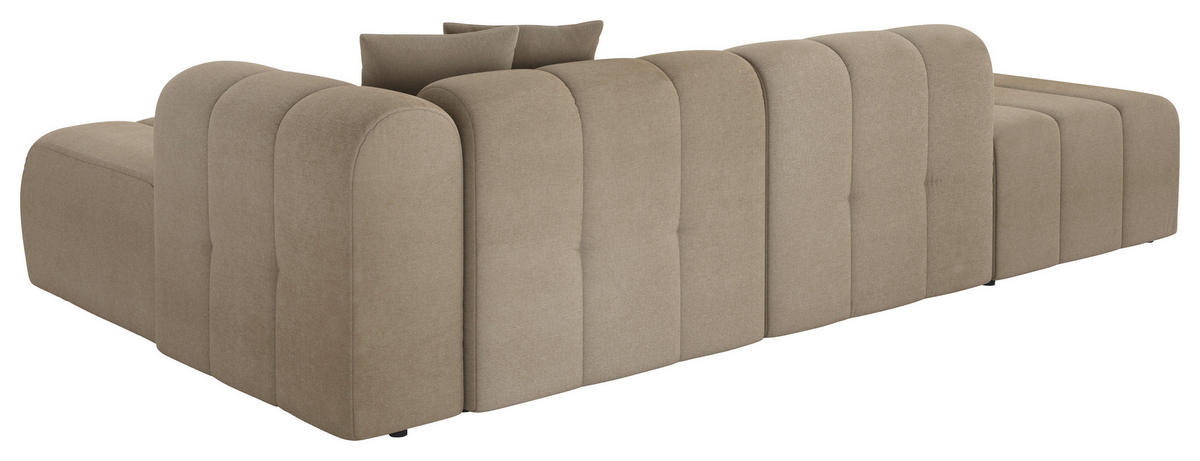 ECKSOFA Braun Webstoff Zierkissen  - Schwarz/Braun, LIFESTYLE, Kunststoff/Textil (289/178cm) - Milino