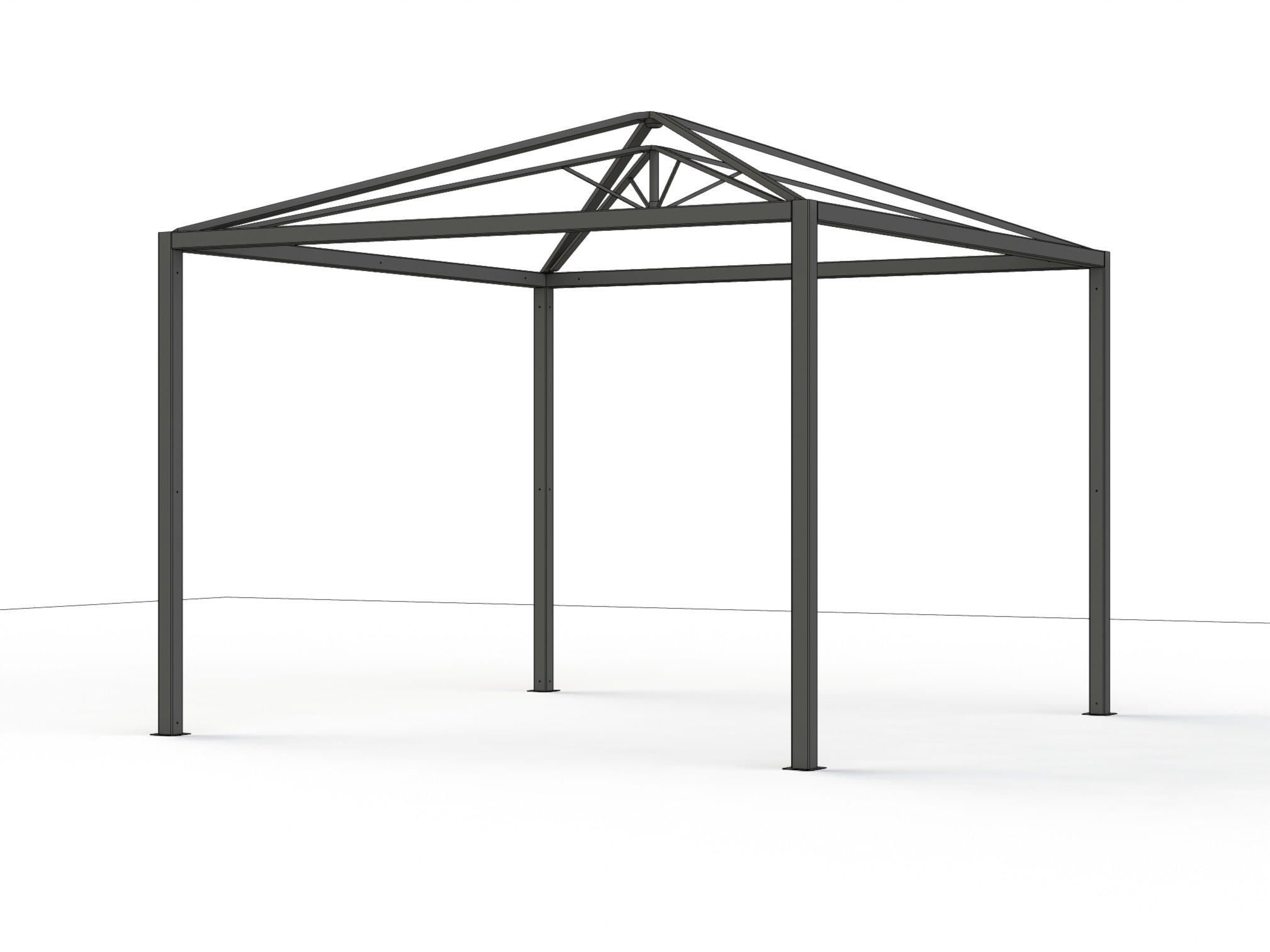 PAVILLON - BASIS GESTELL 315/301/315 cm Aluminium  - Anthrazit, Basics, Metall (315/301/315cm) - Siena Garden