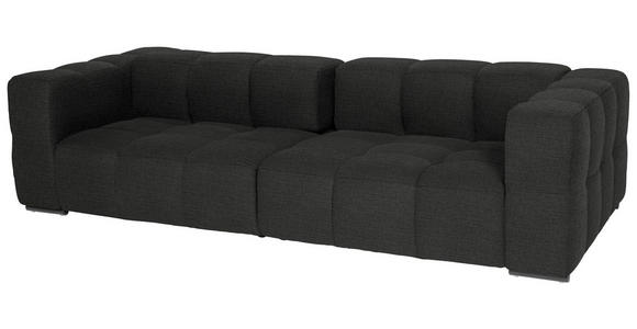 BIGSOFA  in Flachgewebe, Leinenoptik Anthrazit  - Anthrazit/Schwarz, Design, Textil/Metall (262/66/113cm) - Belluti
