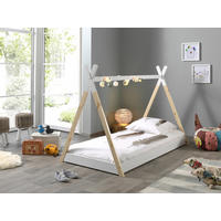 Montessori-Bett Lattenrost 90/200 cm  in Weiß, Kieferfarben  - Weiß/Kieferfarben, MODERN, Holz/Holzwerkstoff (90/200cm) - MID.YOU