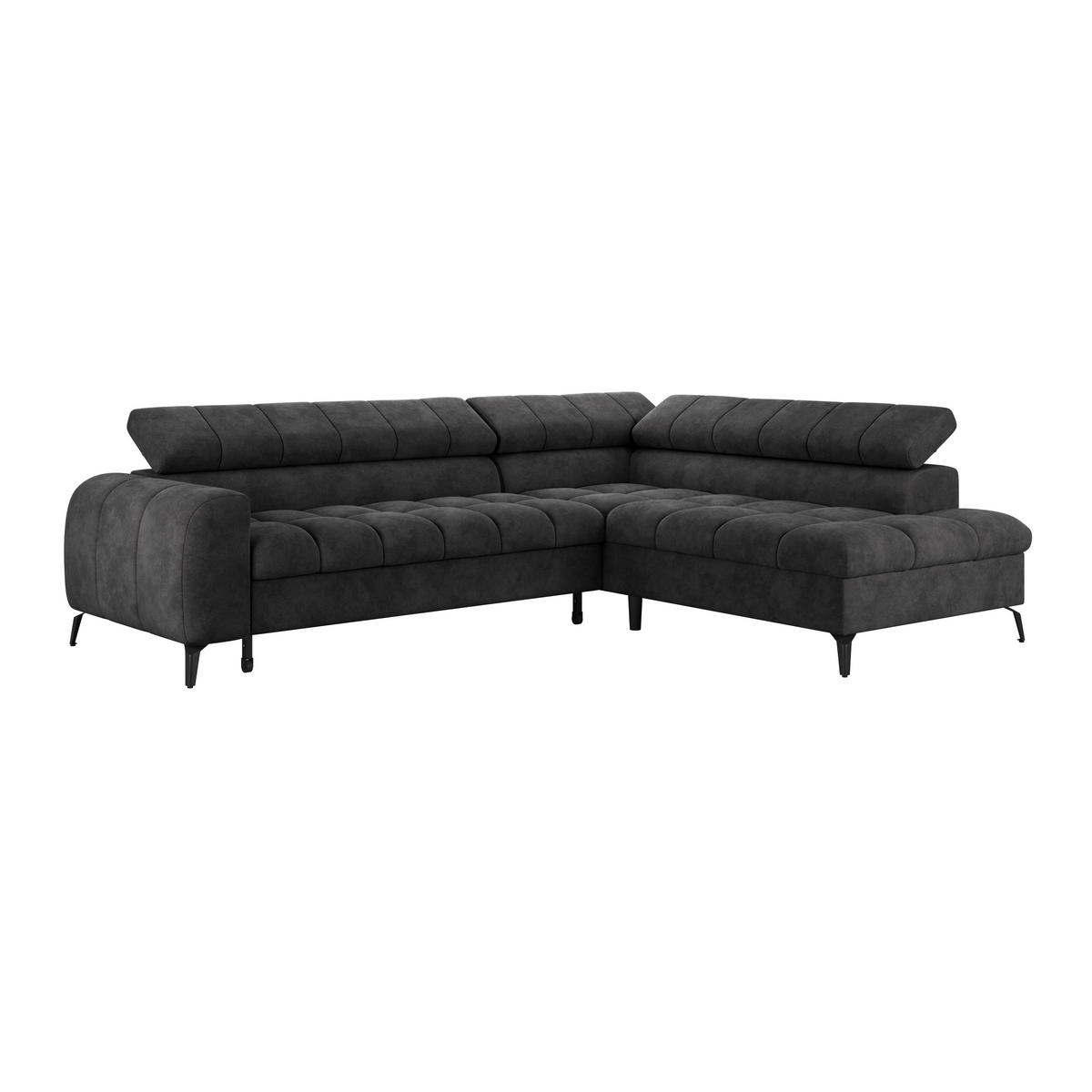ECKSOFA in Schwarz  - Schwarz, Trend, Kunststoff/Textil (261/203cm) - Livetastic